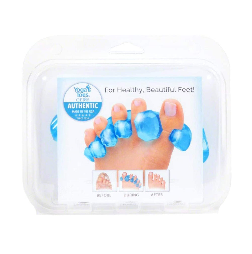 YogaToes Gems doctor-recommended toe stretchers support toe flexibility.
