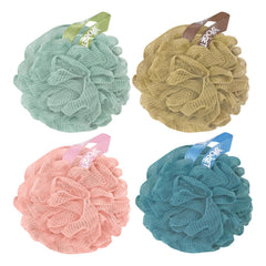 YOGET 4-pack shower loofah sponge with spa-like exfoliation for refreshed skin.