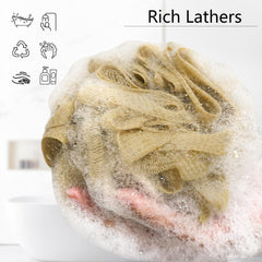 YOGET premium loofah sponge texture for deeper cleanse and lather.