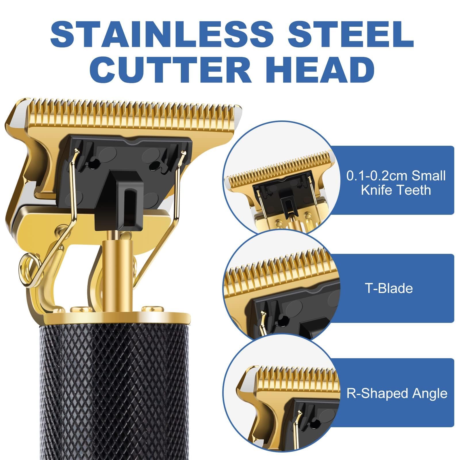 YOGINGO Professional trimmer with precision length control and four guide combs for versatile styling.