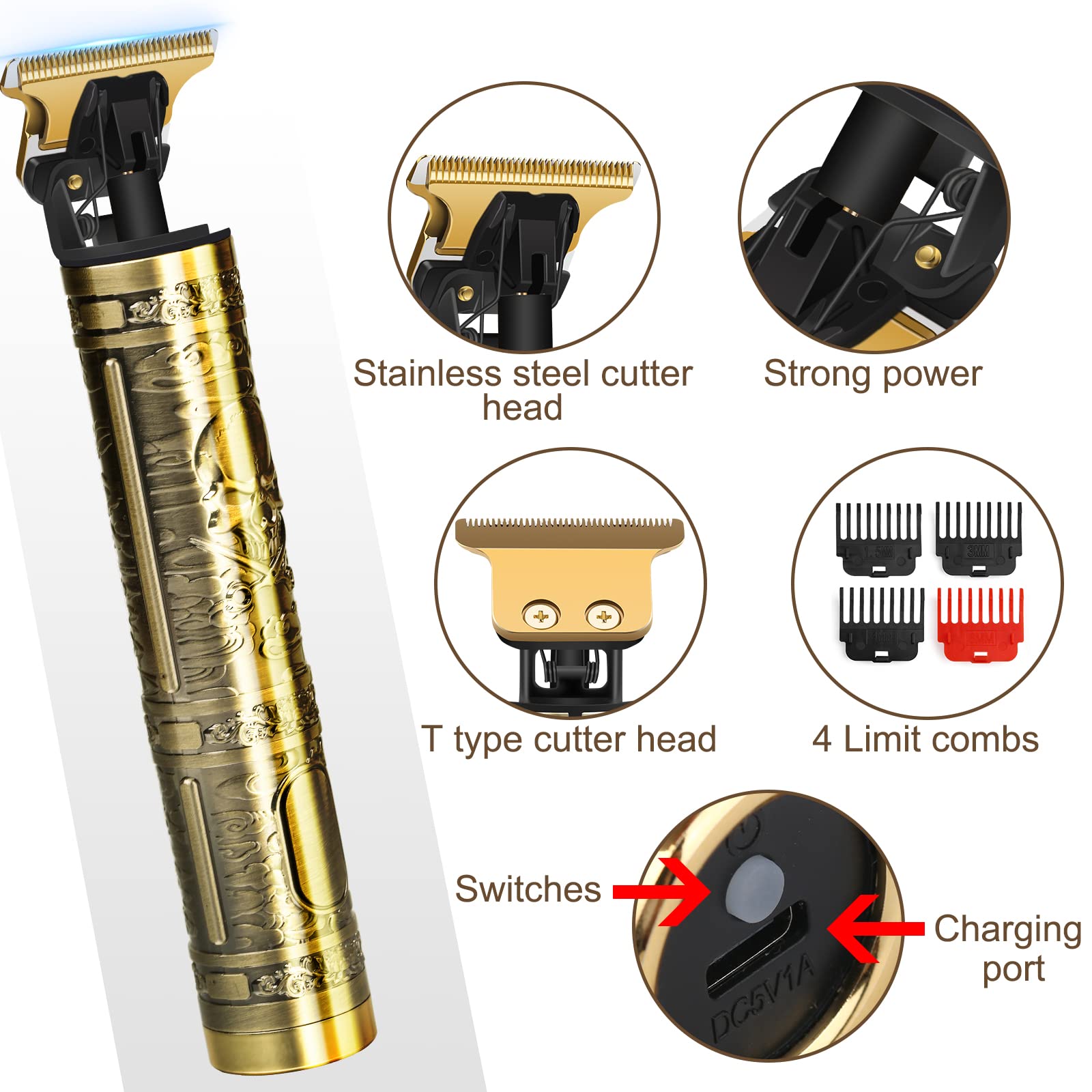 YOGINGO trimmer with copper core motor delivers powerful, quiet performance.