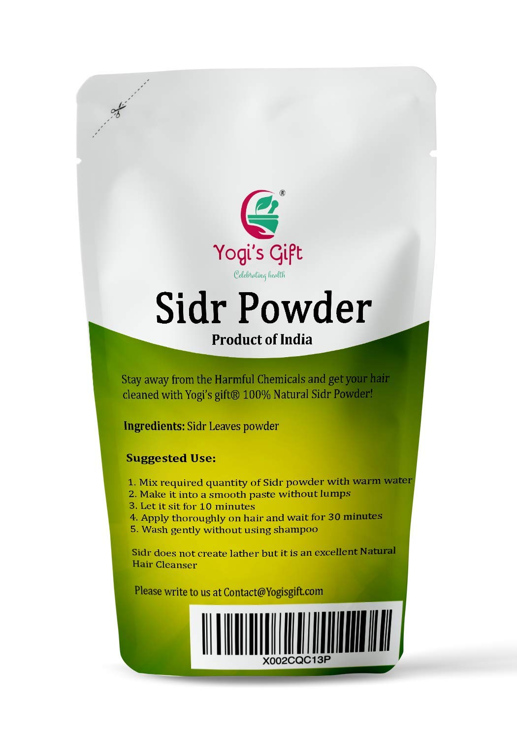 Yogi’s Gift Sidr, polvo de hojas deshidratadas para cabello suave y nutritivo.