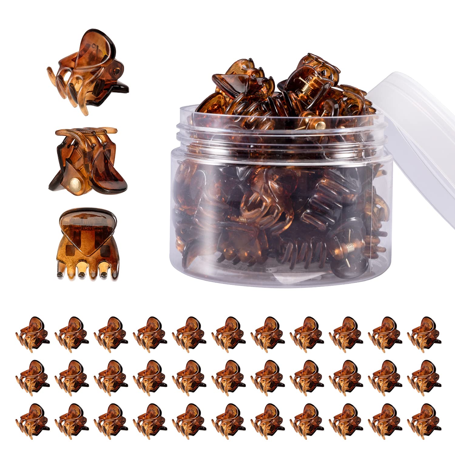 YOHAMA brown mini hair claw clip pack for versatile all-day styling.