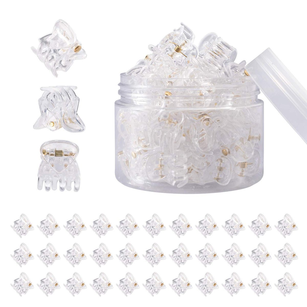 YOHAMA clear mini clips packaged in a 36-pack for easy, quick hairstyles.