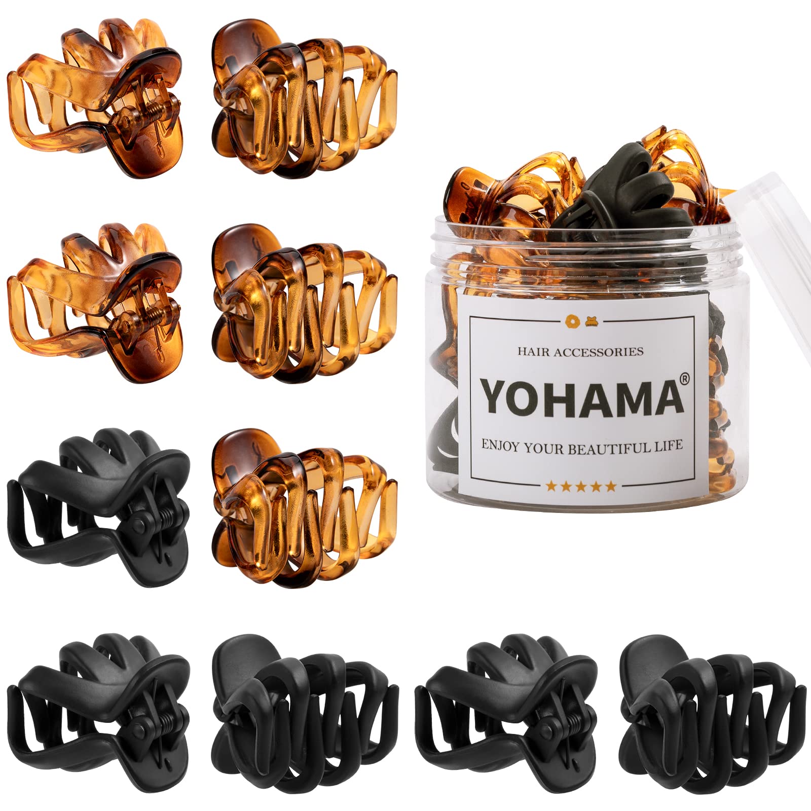 YOHAMA octopus clip in matte black for secure bangs and all-day hold.