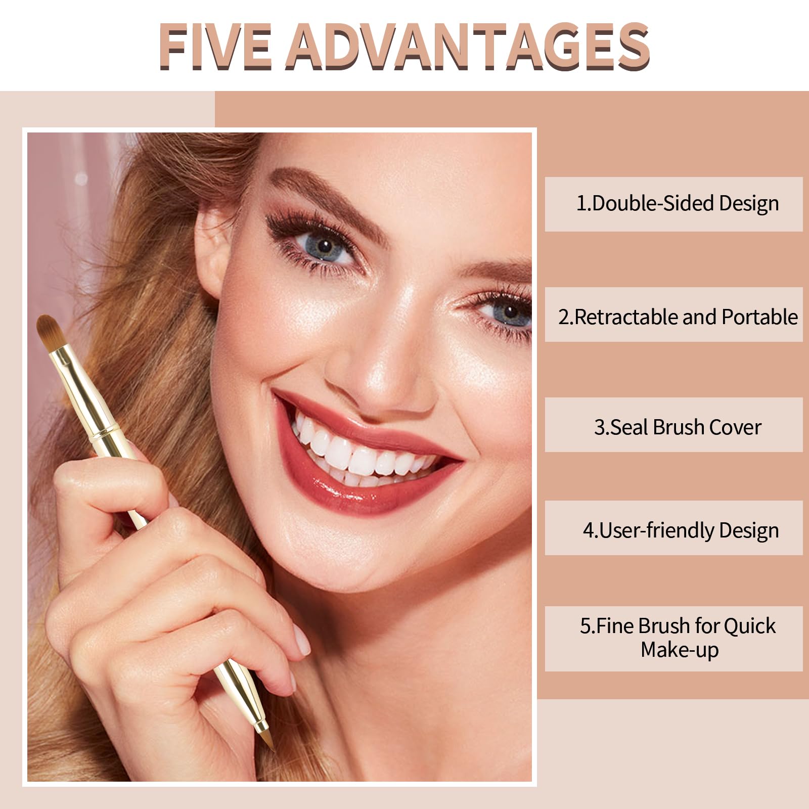 Yoizyfree multi-functional brush suits lip, eye, and concealer tasks.