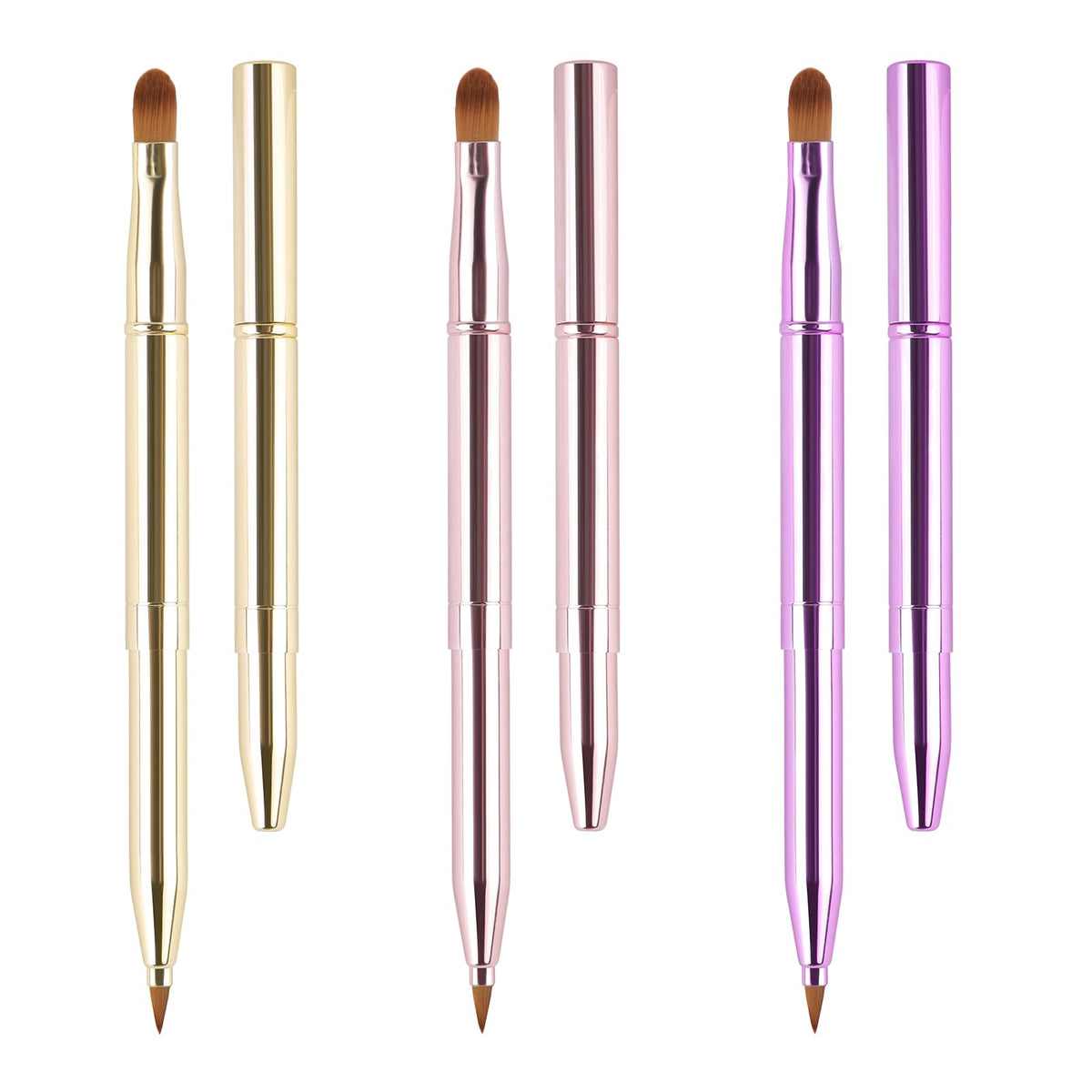 Yoizyfree retractable lip brush in a compact pack for precise lipstick application.