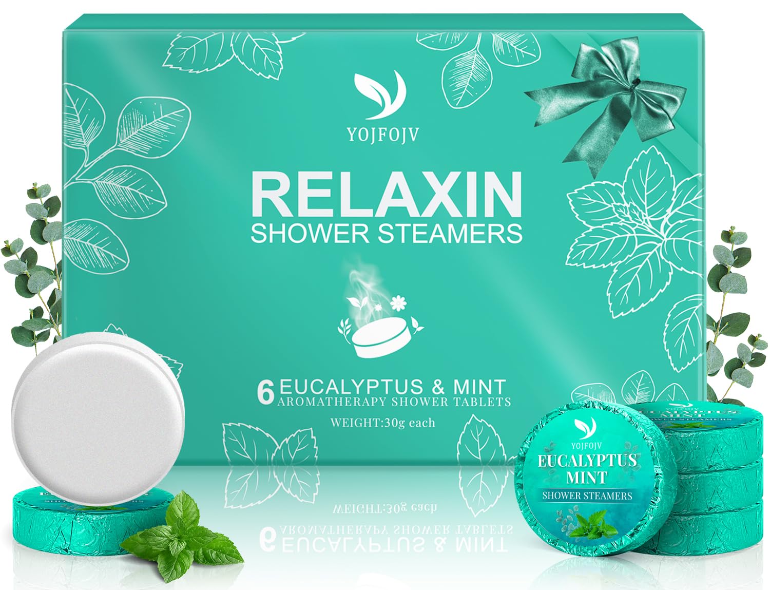 YOJFOJV Vapor Shower Steamer Pack with eucalyptus for relaxing mornings.