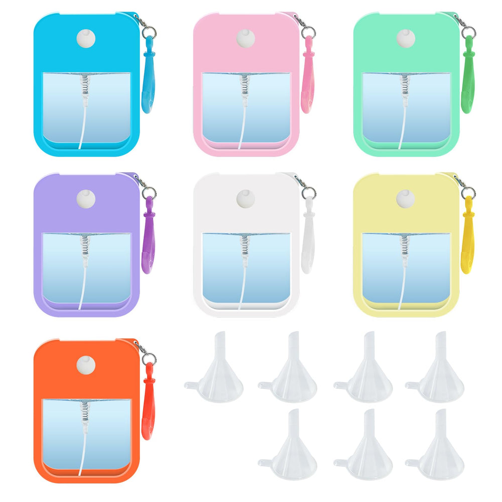 YOKAMIRA 7-piece card spray bottles with white silicone cover for travel.