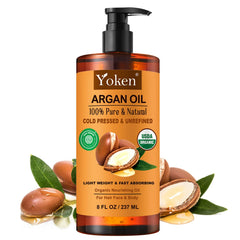 Yoken Aceite de Argán Orgánico en botella cabello suave y brillo natural