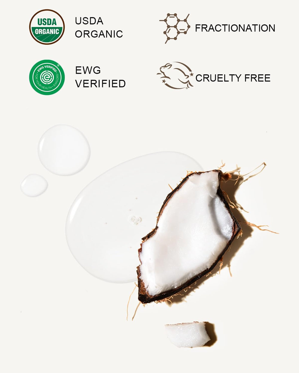 Yoken aceite de coco fraccionado, cabello más suave y manejable.