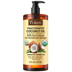 Yoken aceite de coco fraccionado: botella de 8 onzas para hidratación diaria