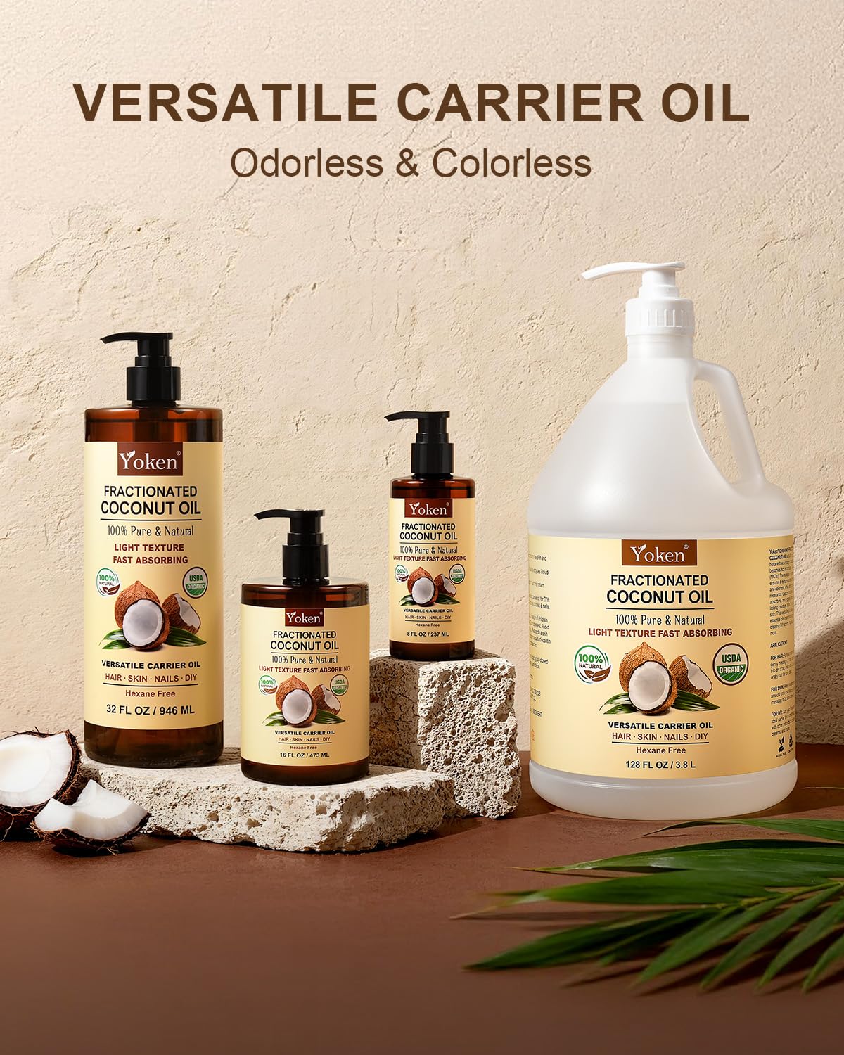 Desmaquillaje suave con Yoken aceite de coco fraccionado