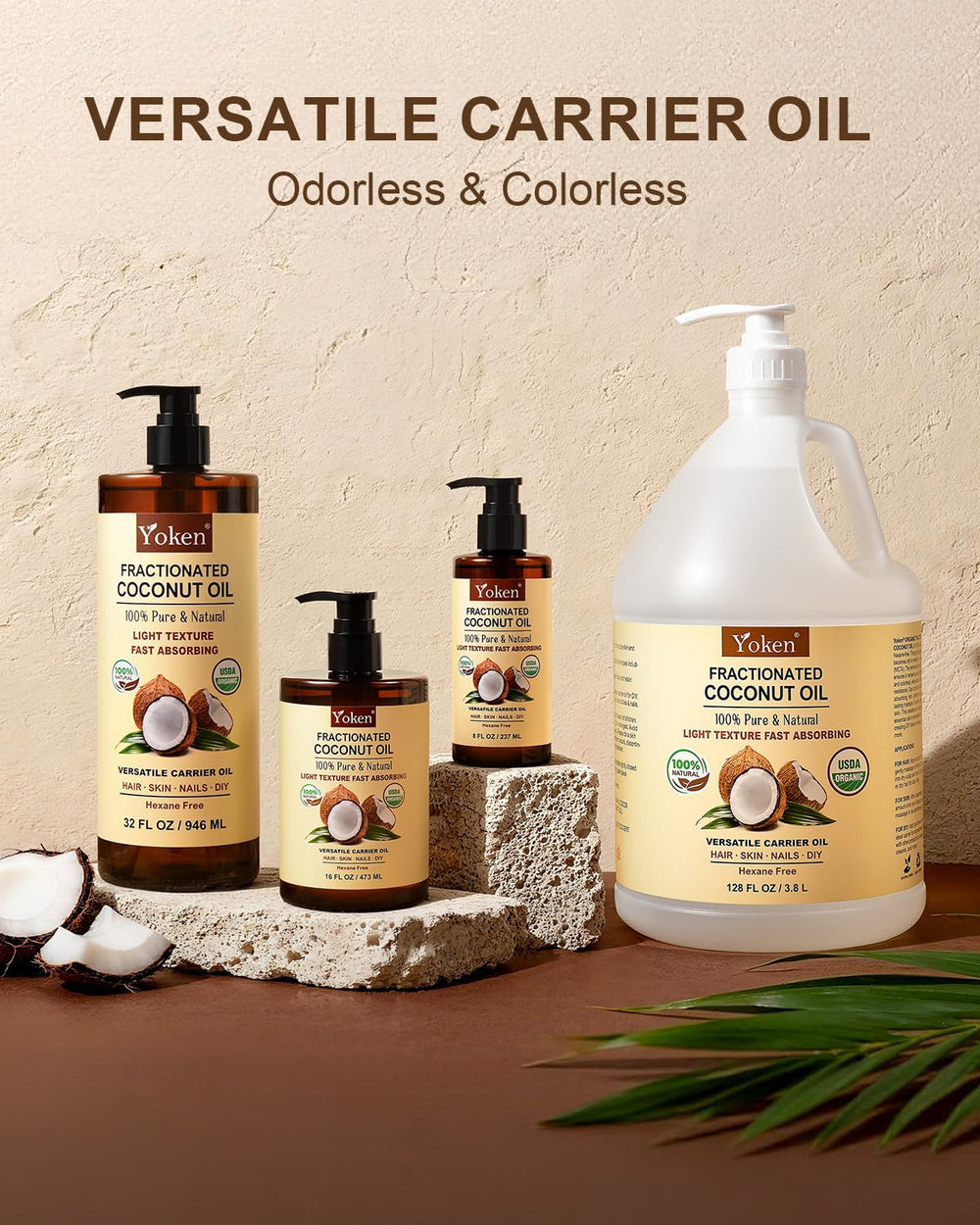 Desmaquillaje suave con Yoken aceite de coco fraccionado