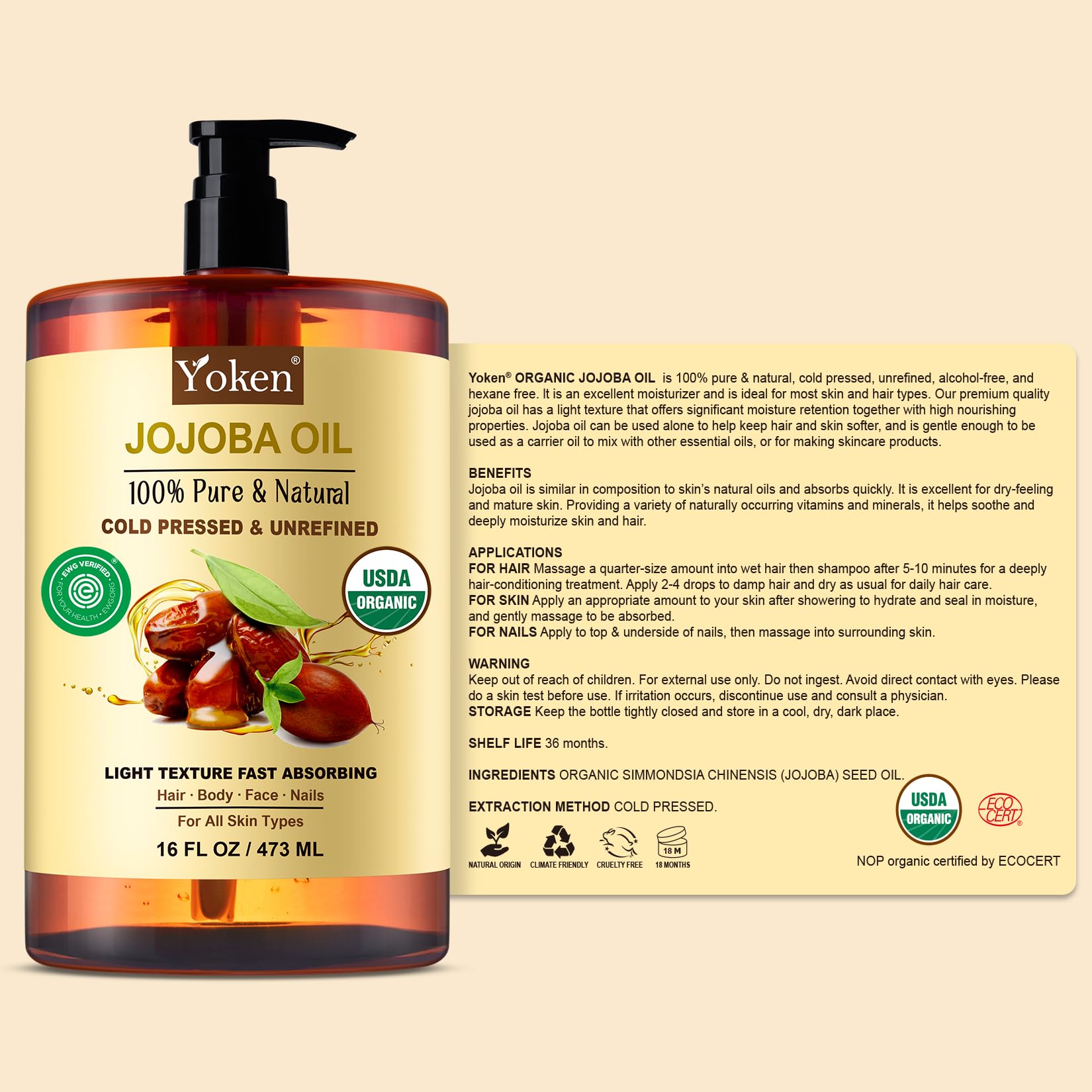 Yoken Jojoba para cosmética casera hecha por ti, base neutra.