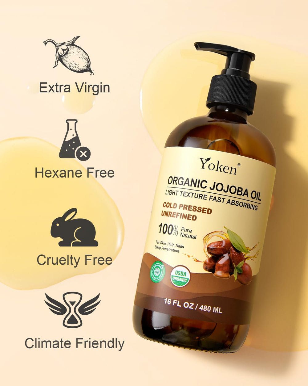 Cruelty-free and paraben-free Yoken formula powered by plants.
