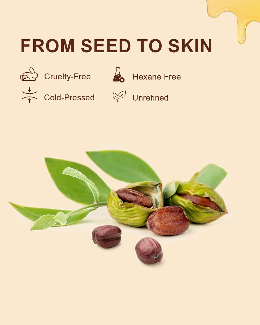 Yoken Jojoba Oil on skin provides lightweight hydration without greasiness.