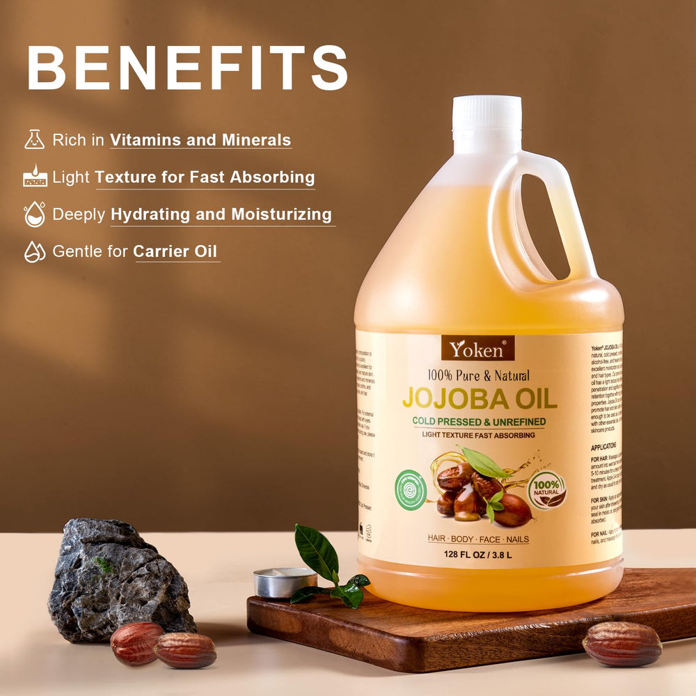 Yoken Jojoba Oil used for skin application delivering deep moisture.