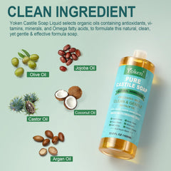 Yoken organic oil ingredients panel emphasizes antioxidants and omega fatty acids.