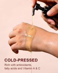 Yoken Rosehip Oil lightweight texture absorbs quickly on skin.