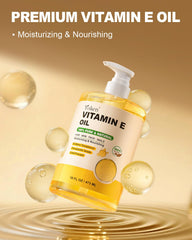 Yoken Vitamin E Oil pump top enables clean, controlled application.