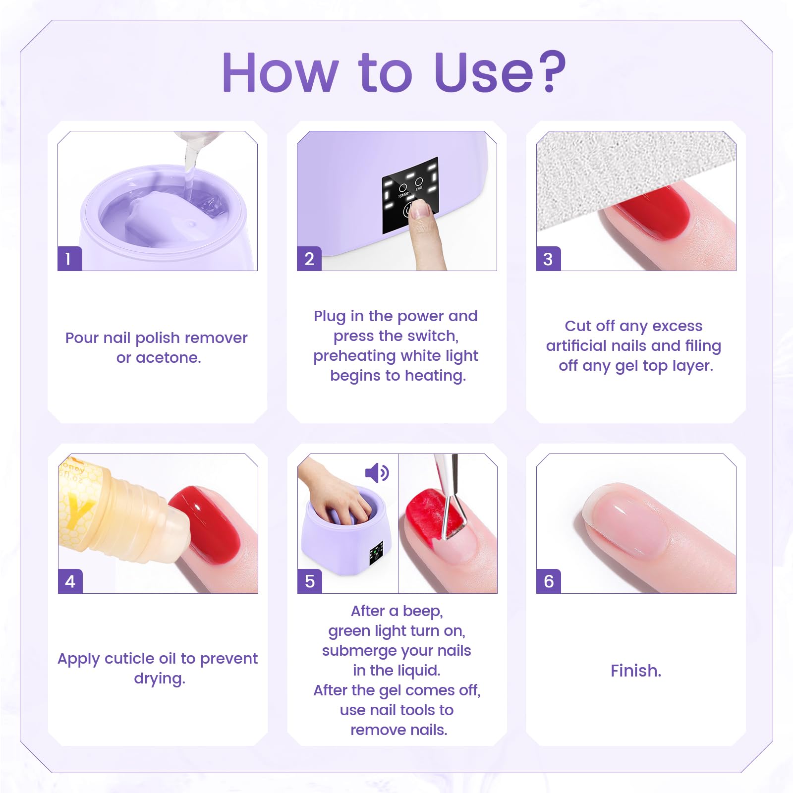 Yokilly 10-piece nail removal kit included for complete care.