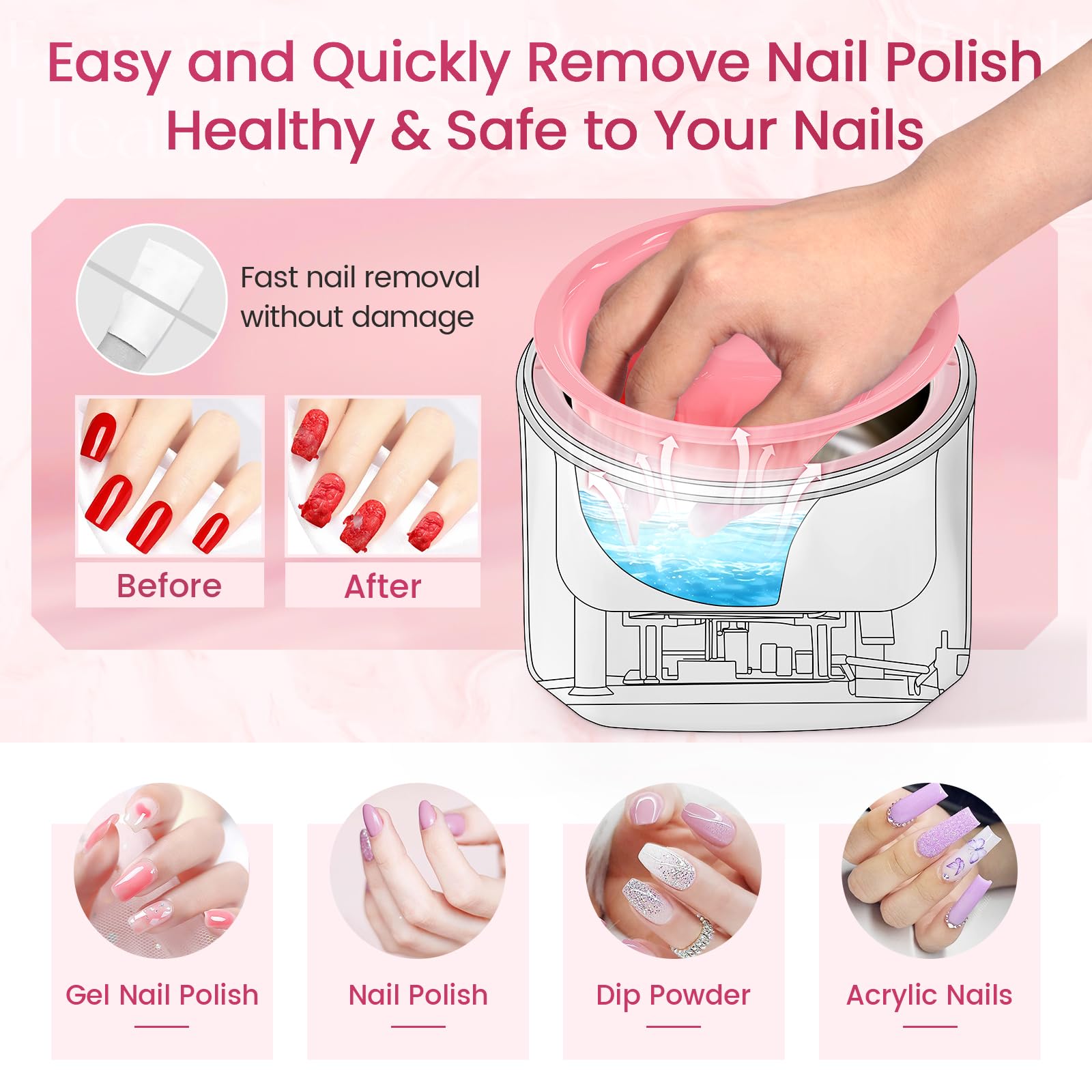 Yokilly nail bowl temperature display helps maintain a skin-friendly heat level.
