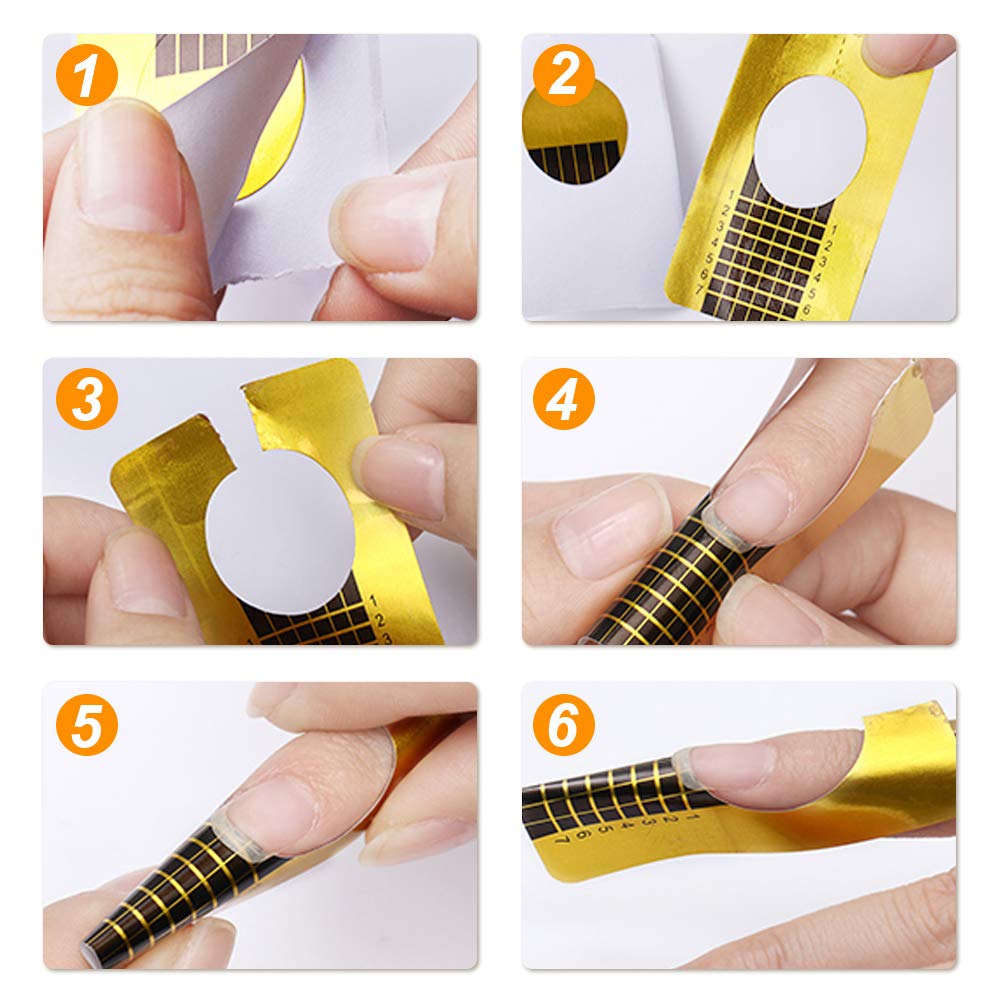 Yokilly nail forms back adhesive pull tab for quick attachment