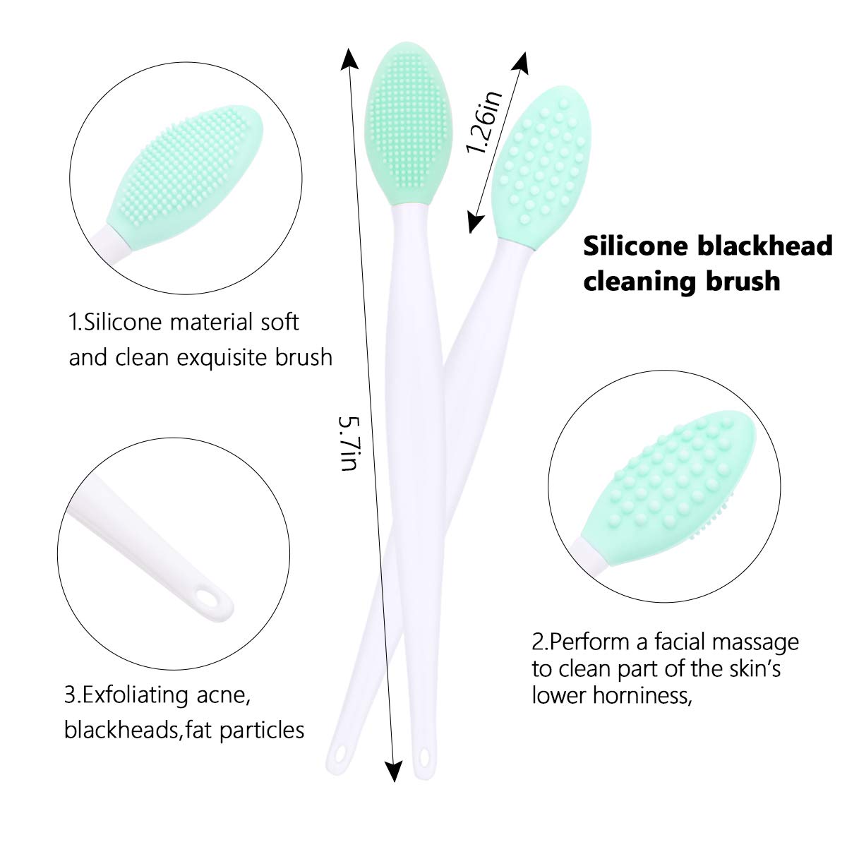 Yokilly silicone material brush set highlighting soft, quick-drying properties.