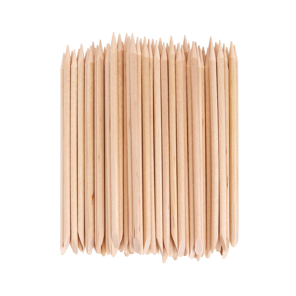YOLCAR orange nail sticks pack 100pcs for versatile cuticle care and nail cleaning.