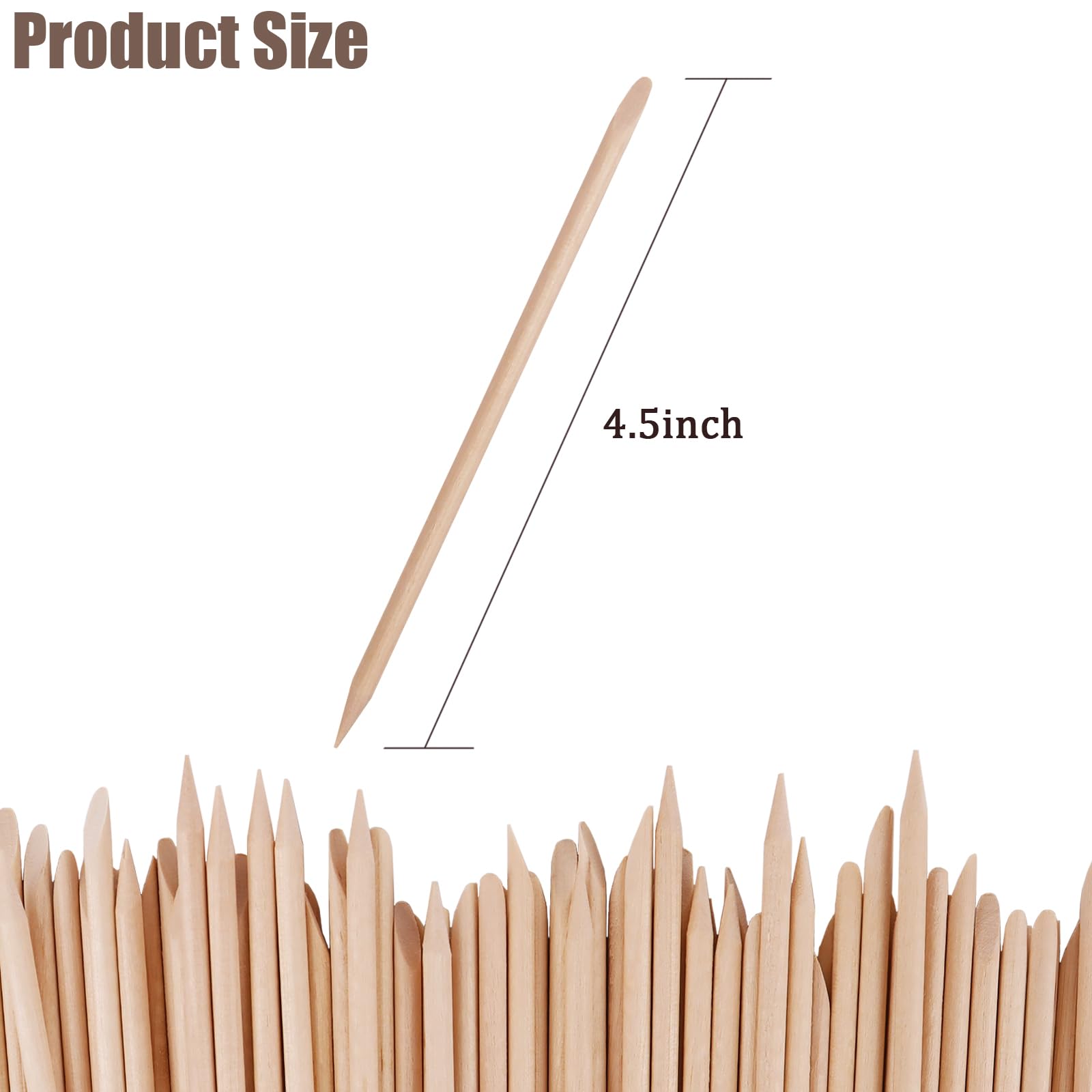 YOLCAR orange wood nail sticks with pointed end for precise cleaning under nails