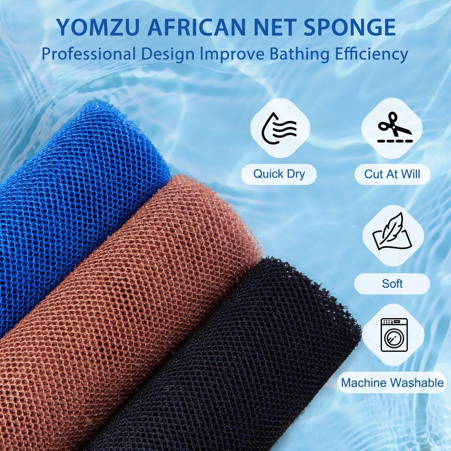 Limpieza eficiente con la esponja de red africana para eliminar impurezas.