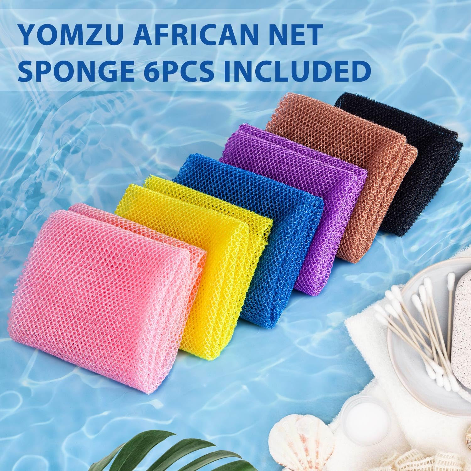 Paquete de 6 esponjas yomzu para uso familiar.