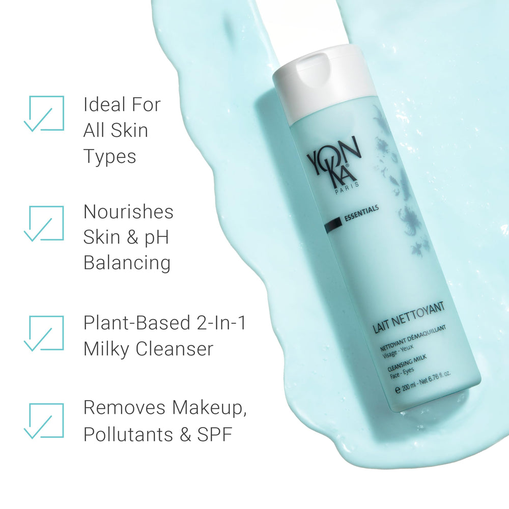 YON-KA cleansing milk texture close-up shows creamy formula