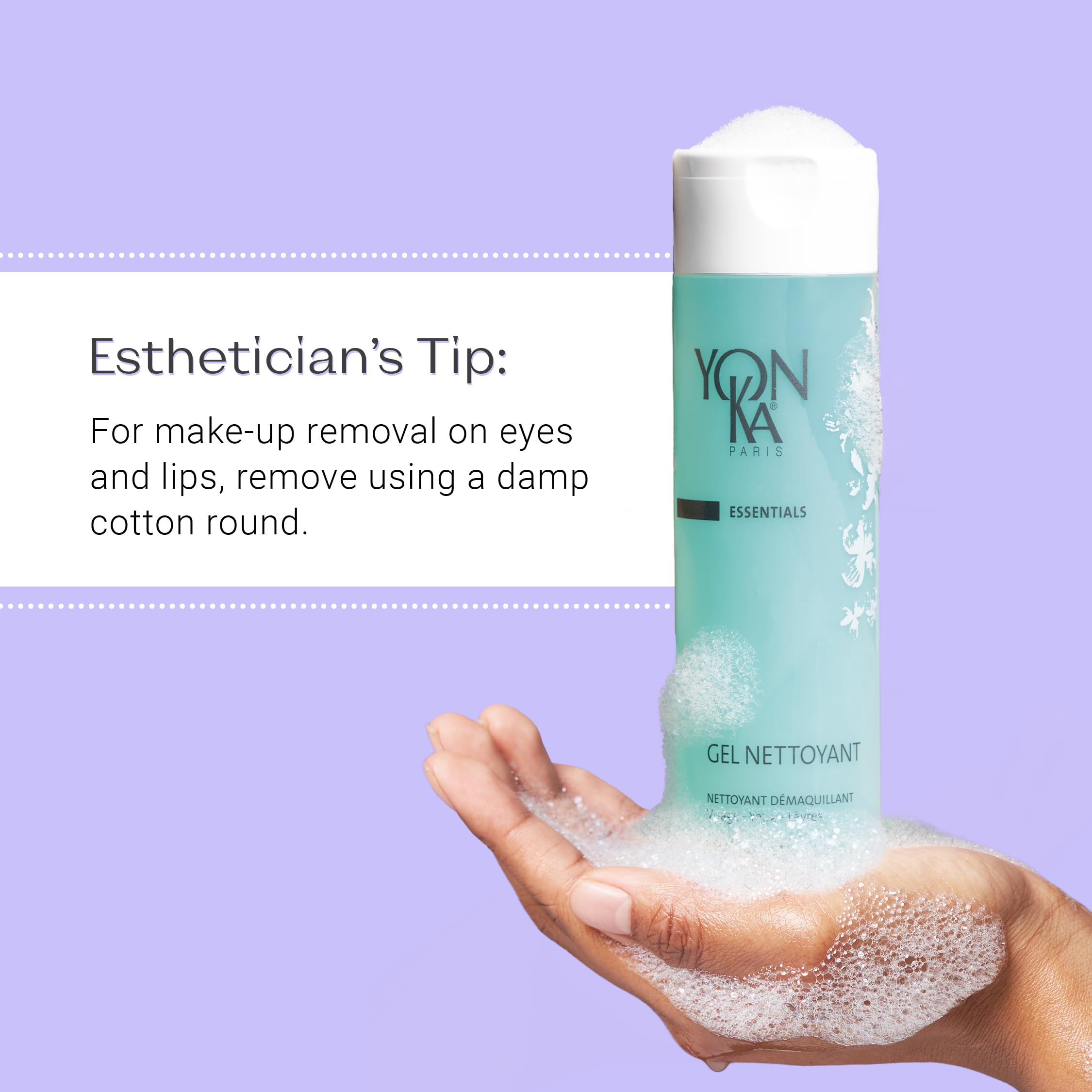 Yon-Ka Gel Cleanser brand-packaging on shelf conveys paraben-free formula.