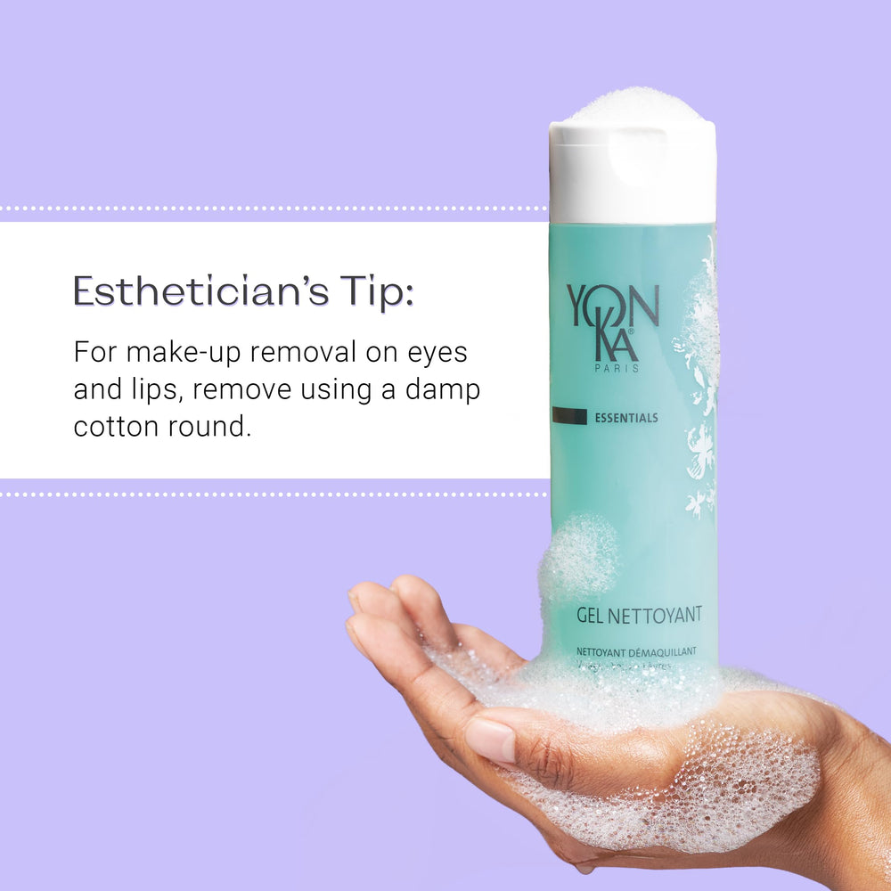 Yon-Ka Gel Cleanser brand-packaging on shelf conveys paraben-free formula.