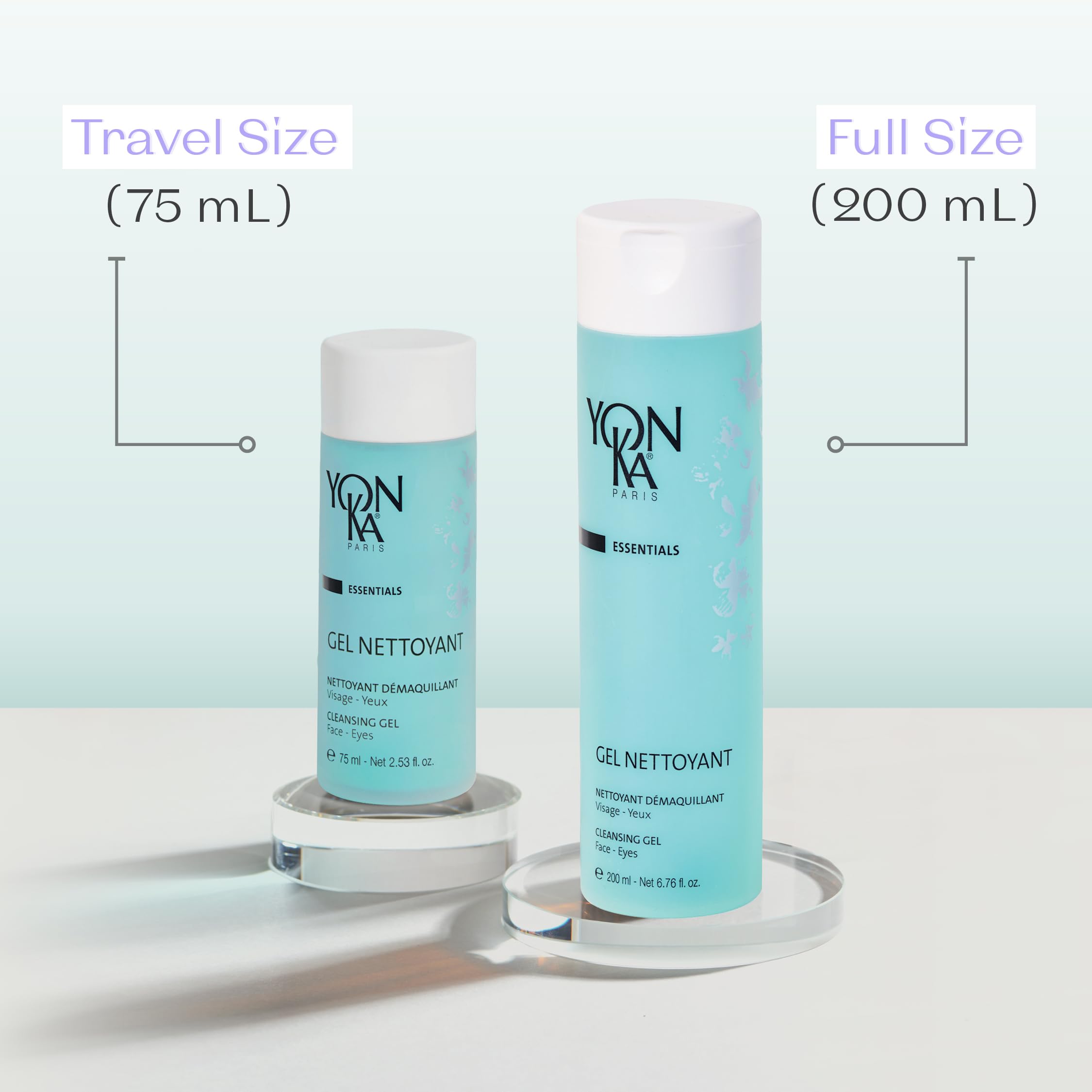 Yon-Ka Gel Cleanser closeup texture shows mild foaming.