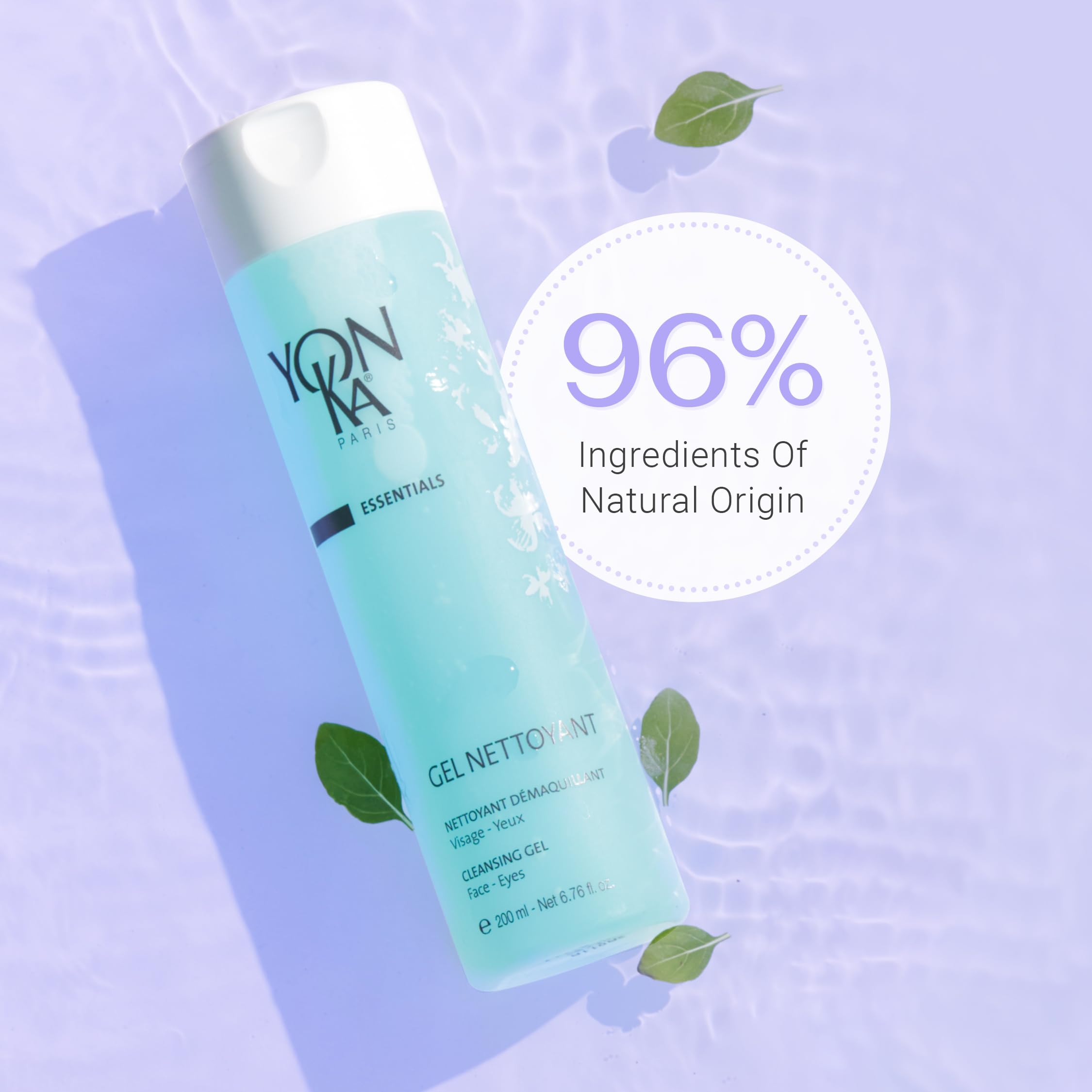 Yon-Ka Gel Cleanser pump-closeup emphasizes premium packaging.
