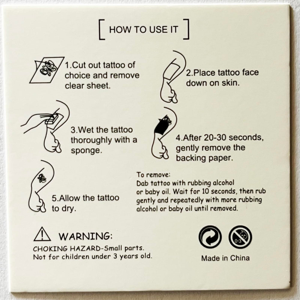 YONGAI Mario tattoos for skin application or plate decorations.
