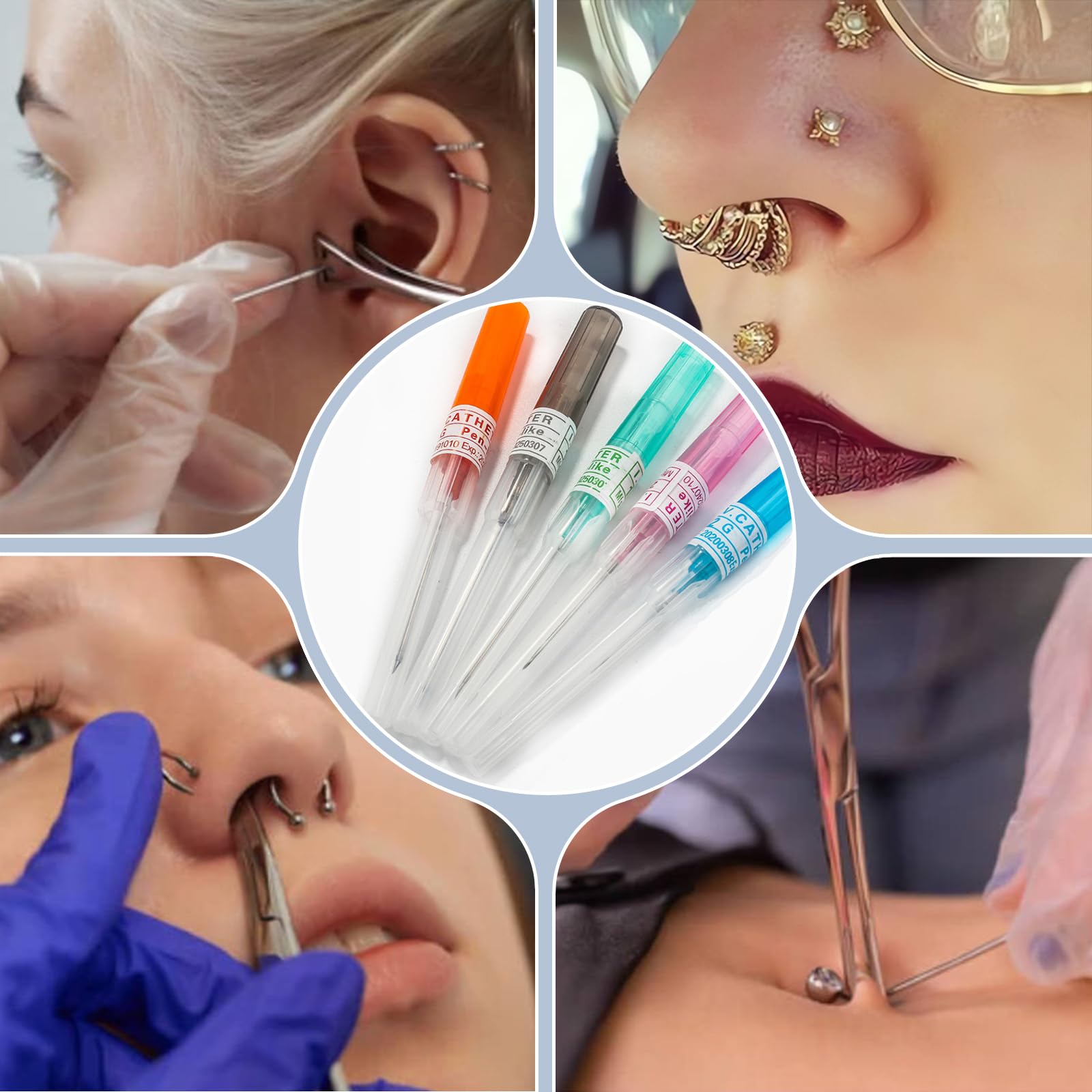 Aguja de catéter YONGDA 14G, uso para perforaciones de ombligo.