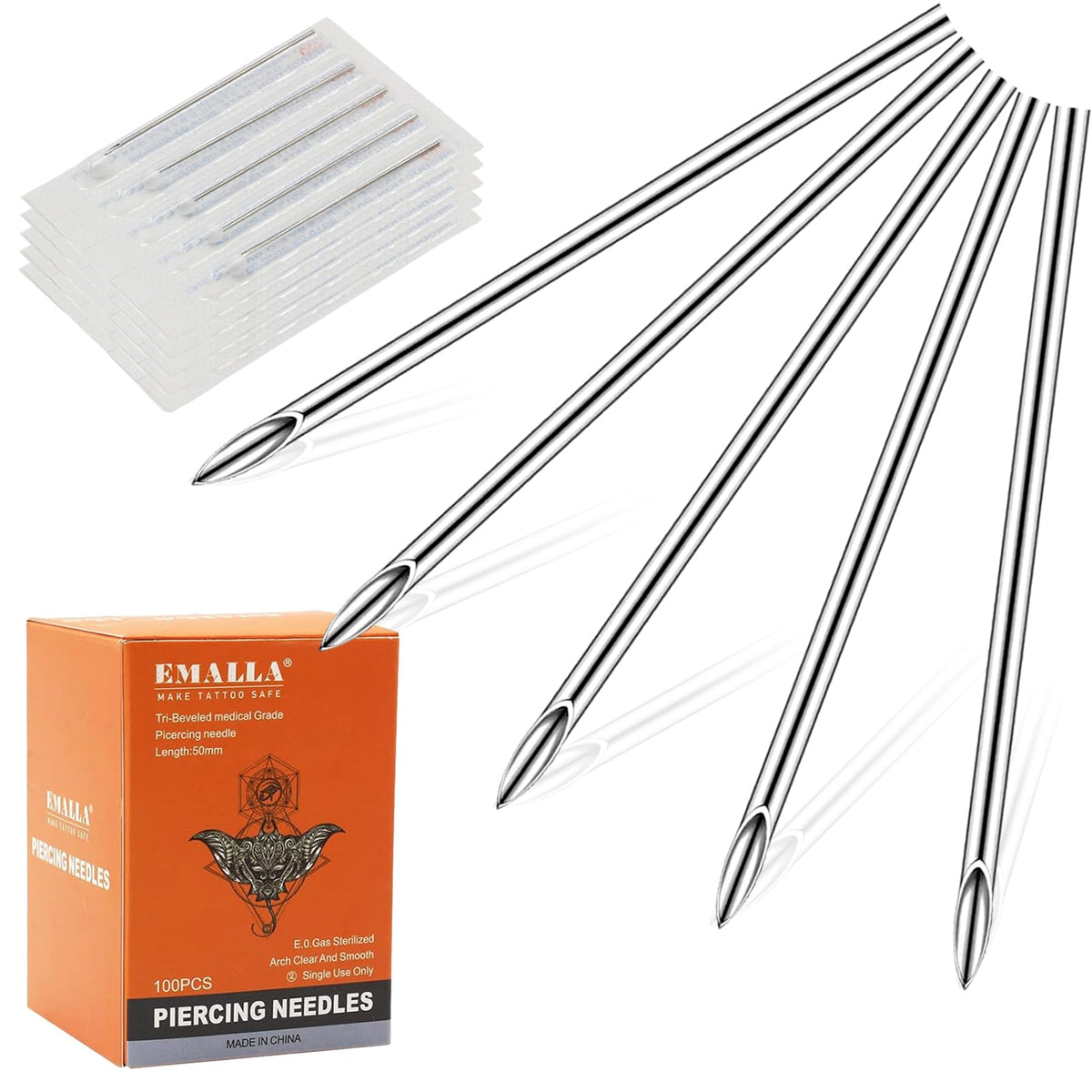 Aguja de perforación YONGDA 16G en caja sellada, ideal para uso profesional
