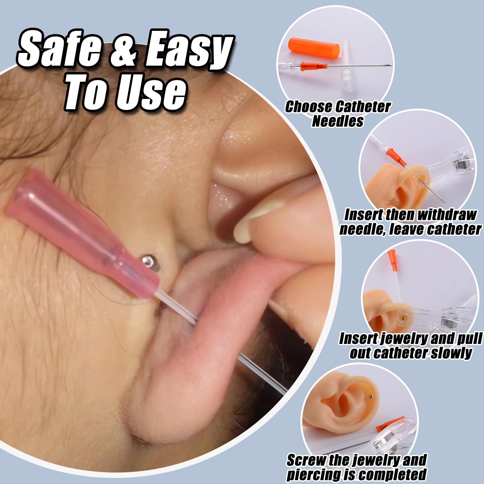 Aguja de catéter YONGDA 16G para cejas, perforación estable.