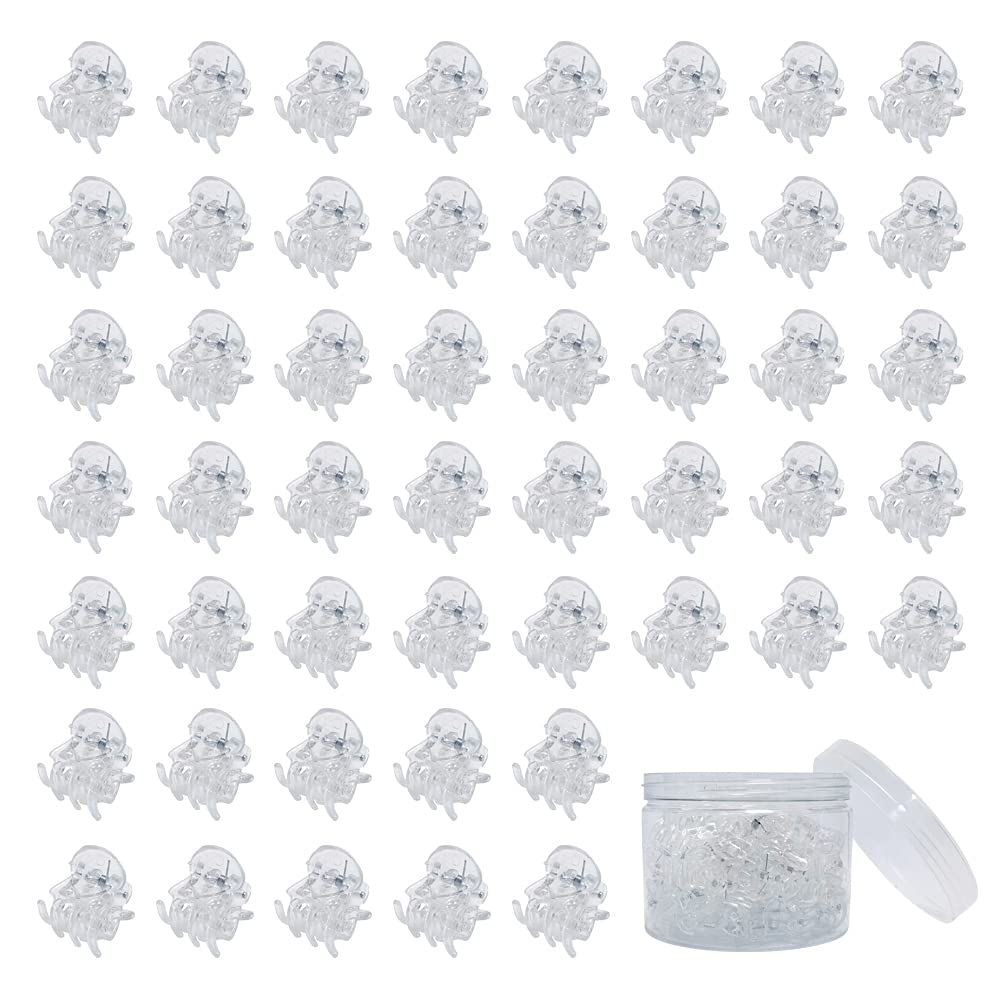 Yongdeli mini hair claw clip in transparent white securing bangs