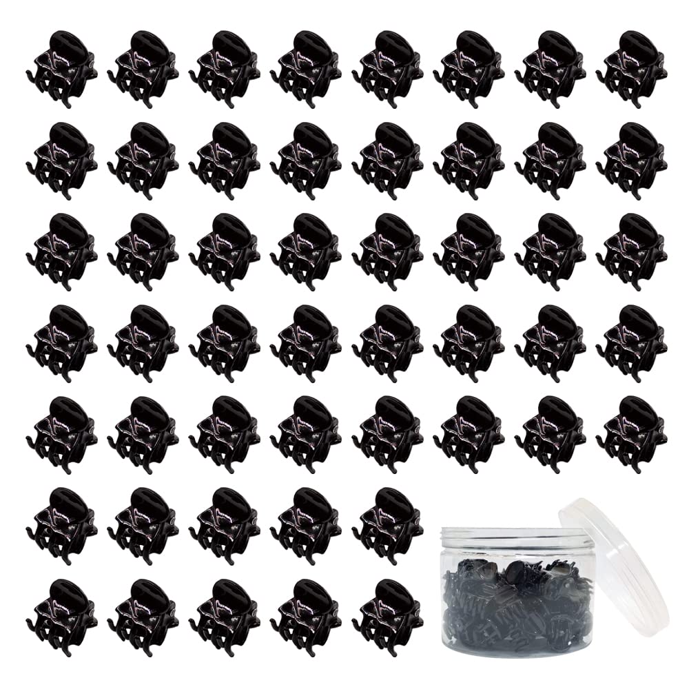 Yongdeli mini hair claw clips in black pack for everyday styling and quick fixes.