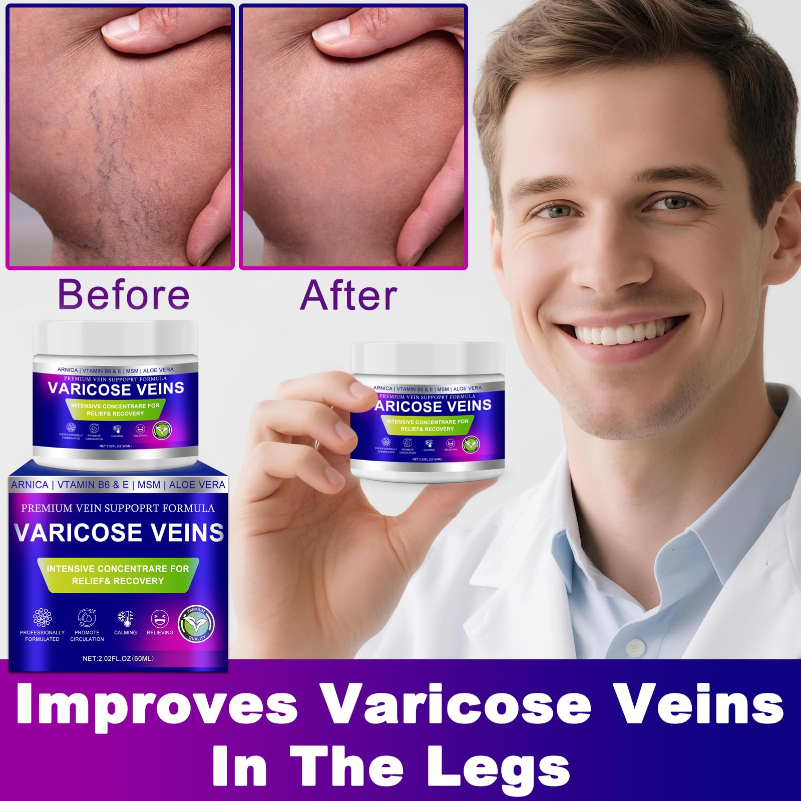 Yongsenina crema de absorción rápida para piernas tensas tras un día largo.