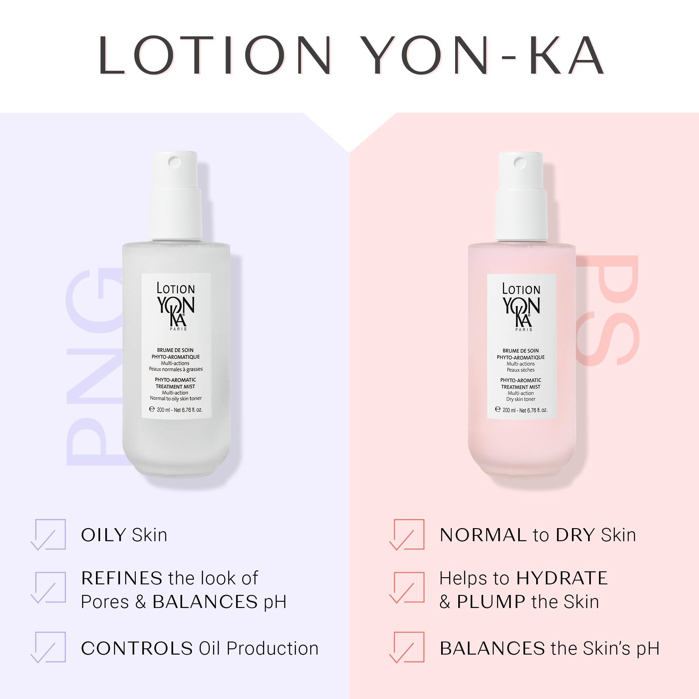 Ingredients list featuring Quintessence botanicals for sensitive skin in Yonka toner.
