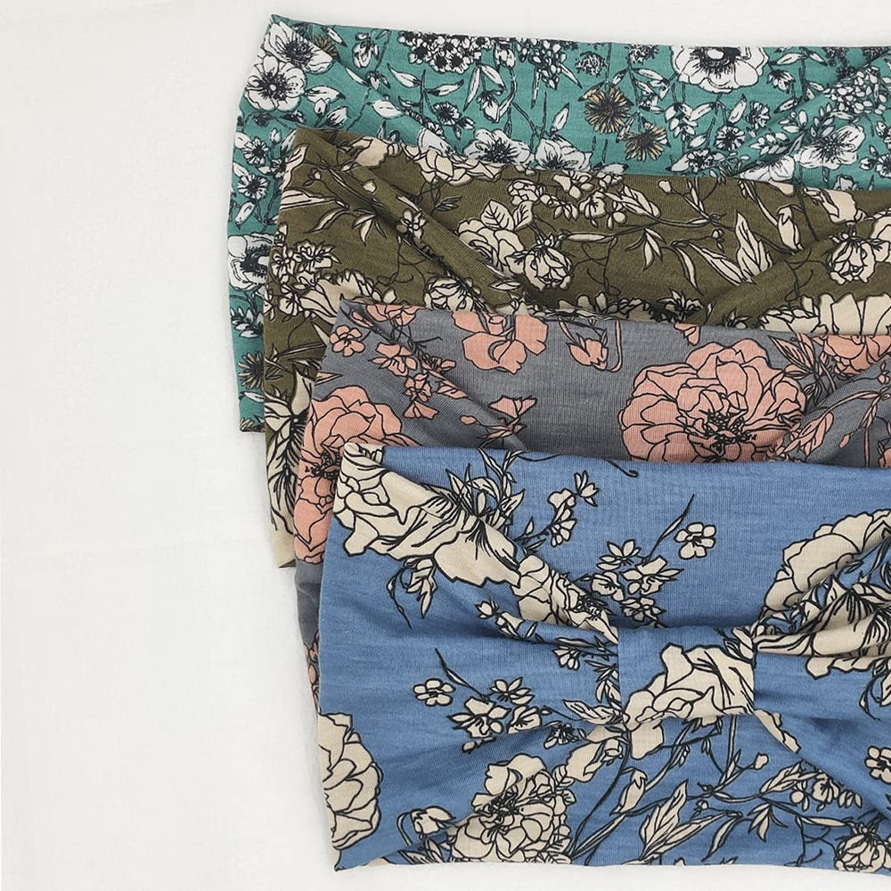 Juego de cuatro cintas florales boho Yonuf, colores versátiles para outfits