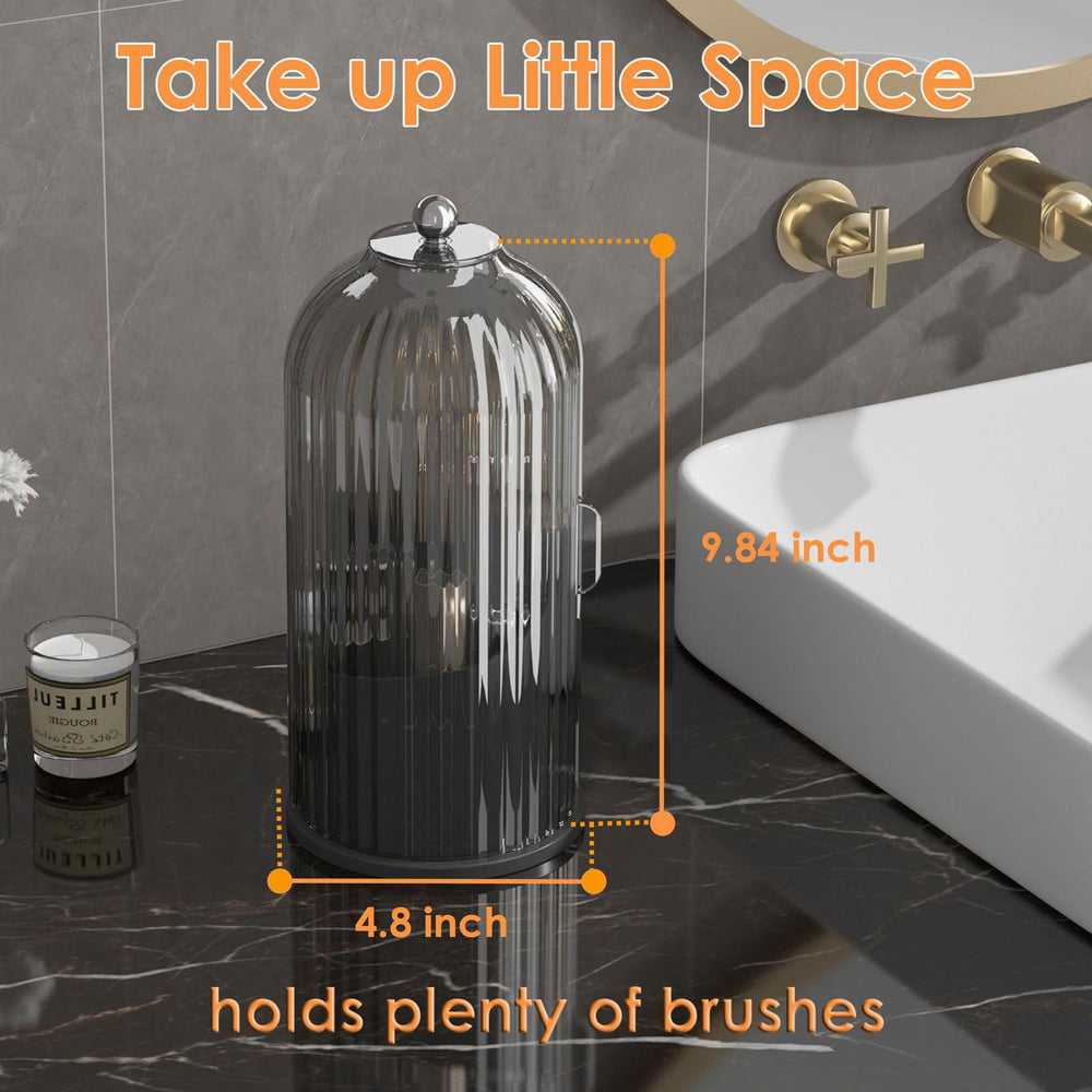 YOOLENS clear dustproof design protects brushes on bathroom countertops.