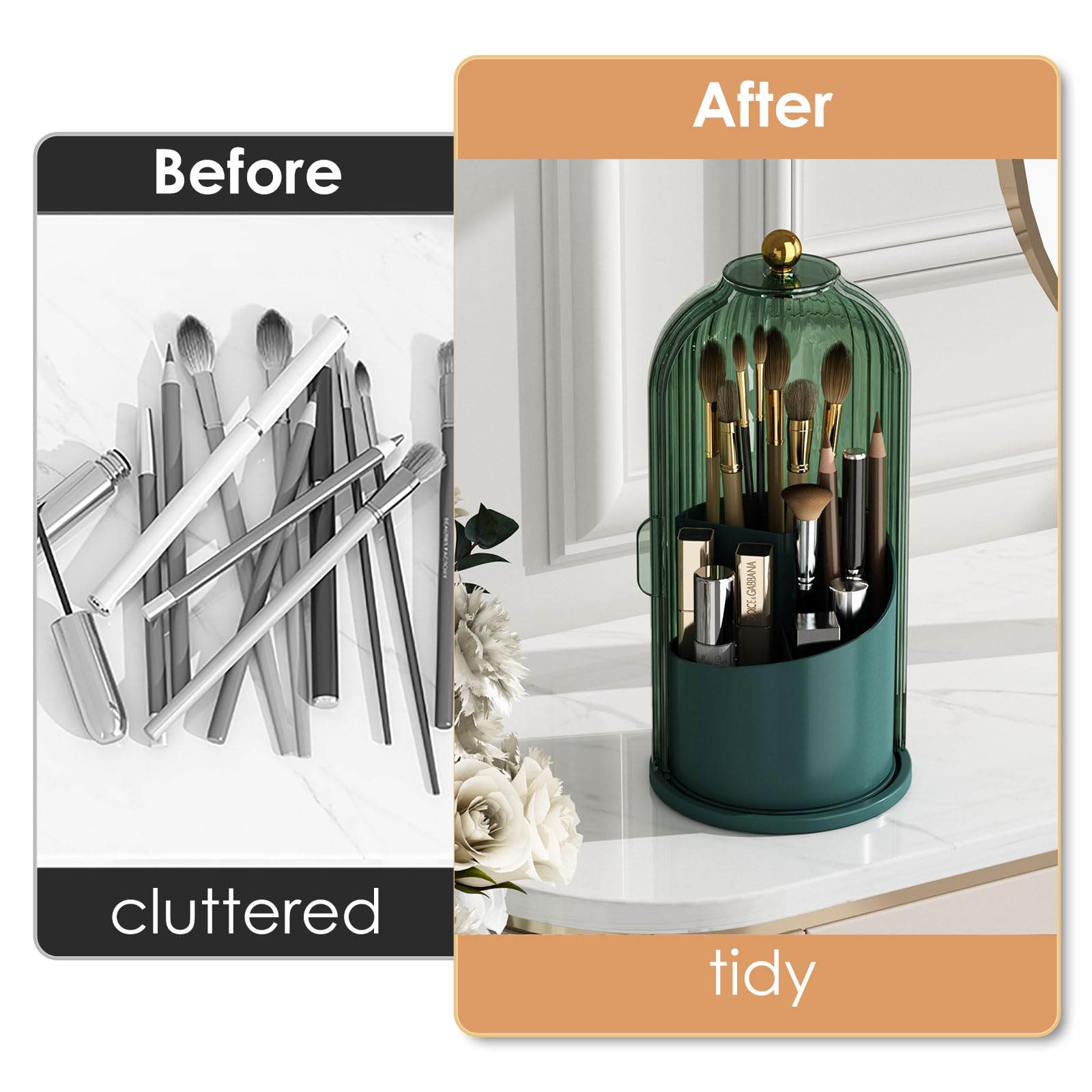 YOOLENS 360-degree base allows easy access to tools while the lid stays in place.