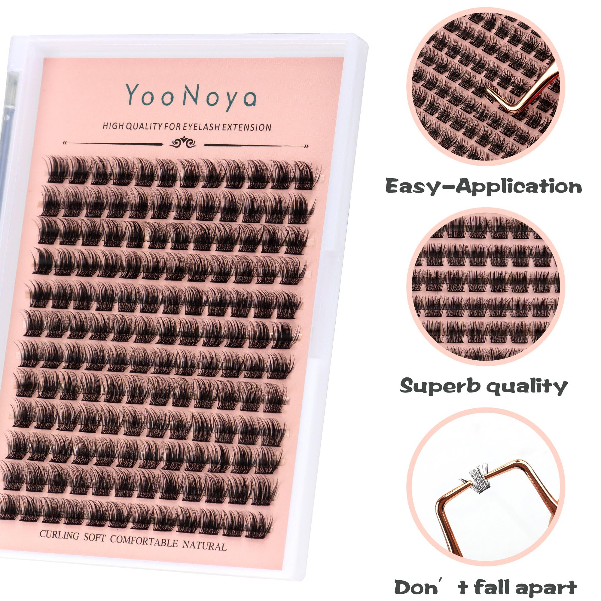 DIY at-home application with Yoonoya lash clusters and easy grafting